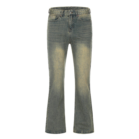 Straight-legged Washed Denim Jeans Gray PinkLimes Trending Streetwear