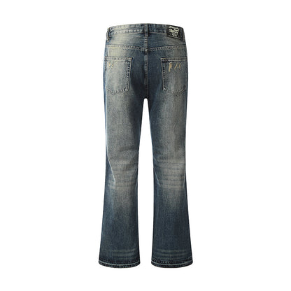 Flared Faded Blue Jeans PinkLimes Trending Streetwear
