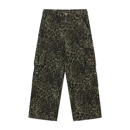 Leopard Print Cargo Pants Green PinkLimes Trending Streetwear