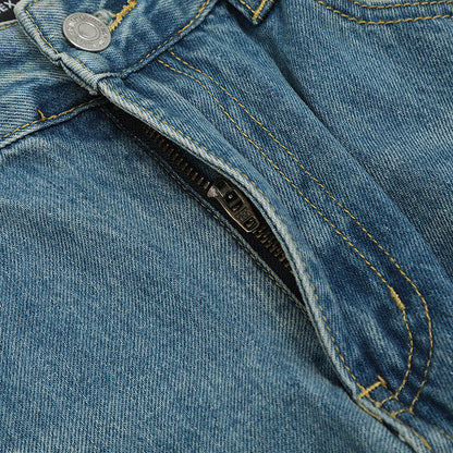 Straight-Leg Blue Denim Jeans PinkLimes Trending Streetwear