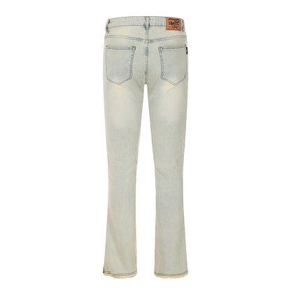 Light Washed Ripped Denim Jeans PinkLimes Trending Streetwear