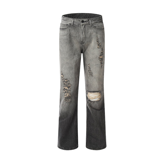 Distressed Ripped Jeans Gray PinkLimes Trending Streetwear