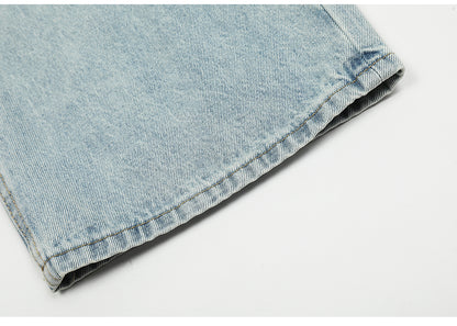 Straight-Leg Ripped Denim Jeans PinkLimes Trending Streetwear