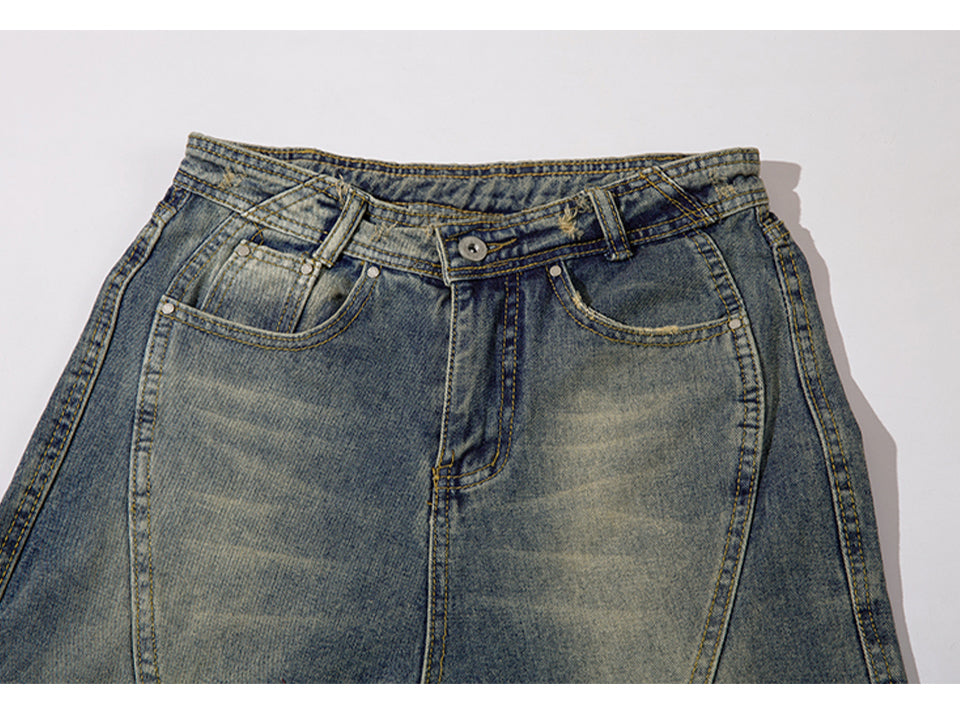 Flared Zip Streetwear Denim Jeans PinkLimes Trending Streetwear