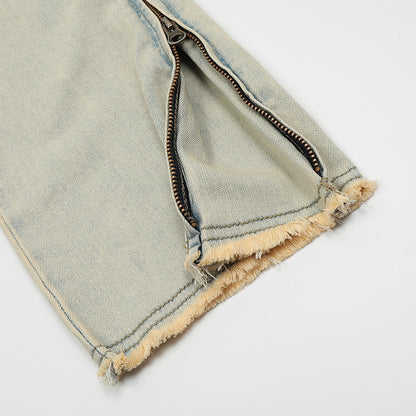 Light Washed Ripped Denim Jeans PinkLimes Trending Streetwear