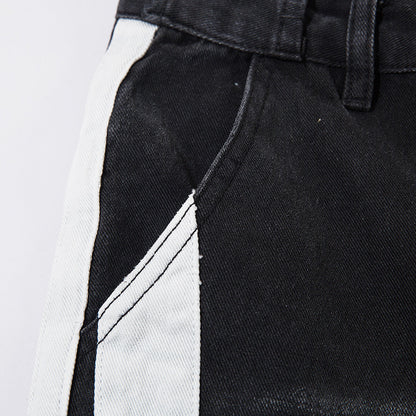 Side Webbing Denim Loose Pants PinkLimes Trending Streetwear