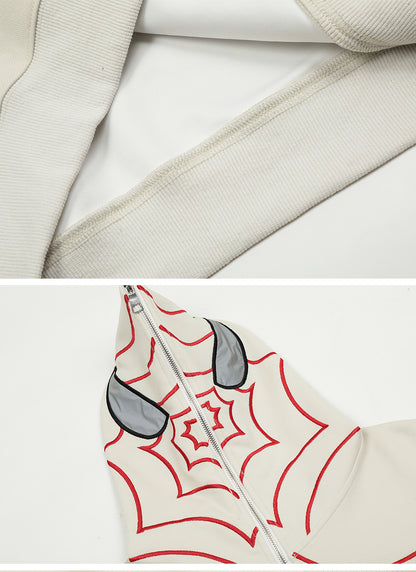 Spider Zip-Up Hoodie Shirts & Tops PinkLimes Trending Streetwear