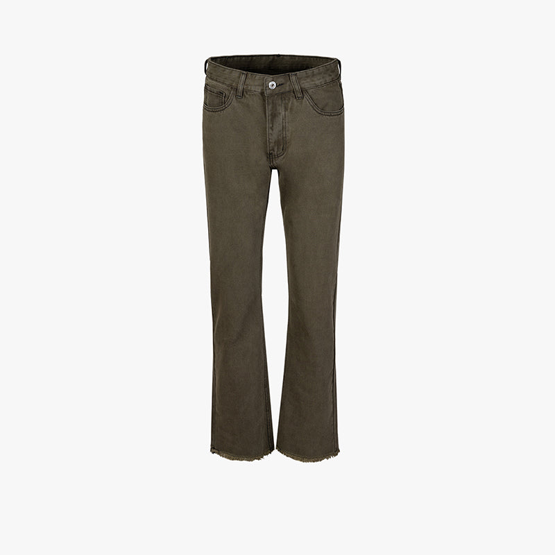 Ruff Hem Green Slim Jeans PinkLimes Trending Streetwear