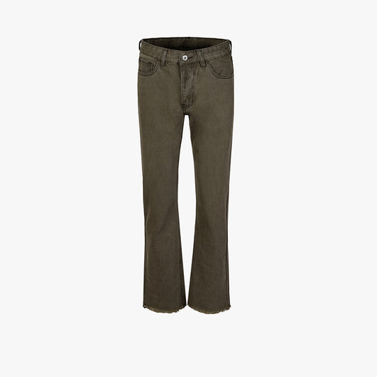 Ruff Hem Green Slim Jeans PinkLimes Trending Streetwear