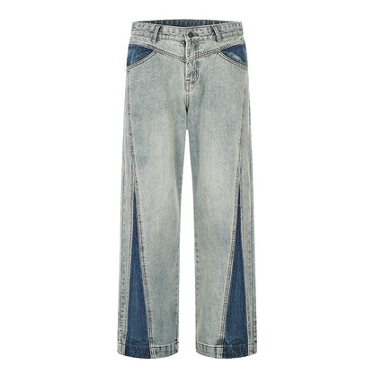 Blue Patchwork Jeans Light Blue PinkLimes Trending Streetwear