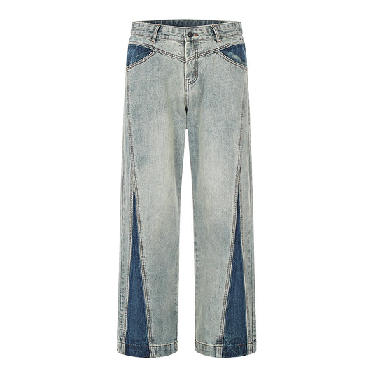 Blue Patchwork Jeans Light Blue PinkLimes Trending Streetwear