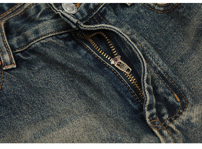 Distressed Straight-Leg Ripped Jeans PinkLimes Trending Streetwear