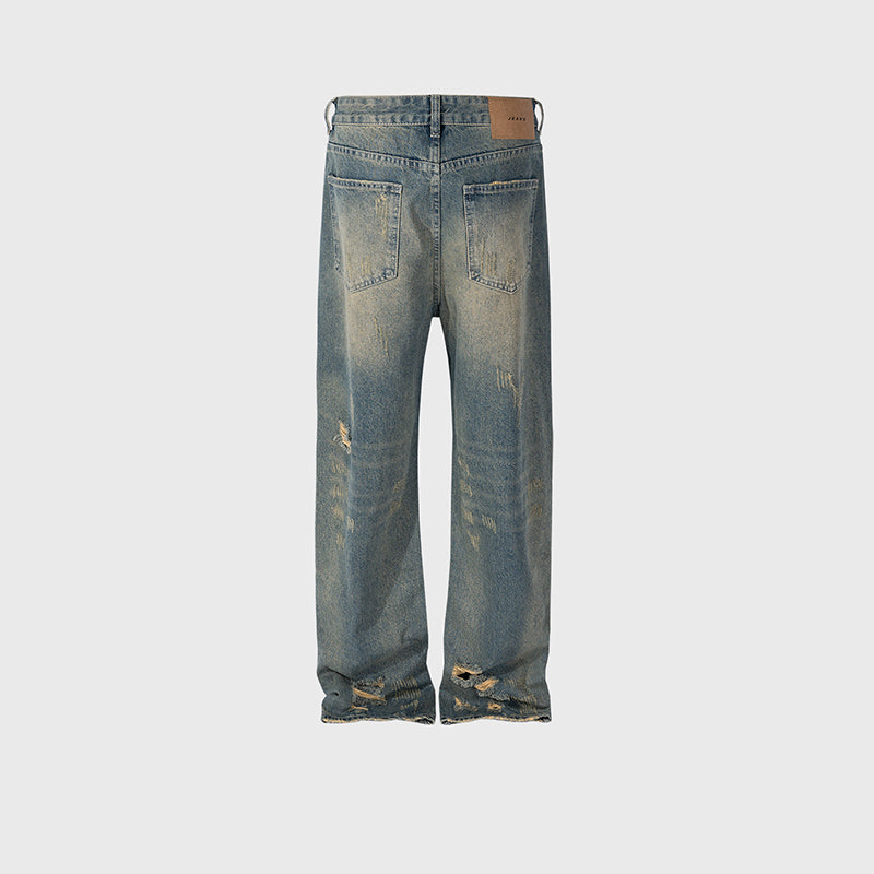 Unisex Cat Claw Washed Blue Jeans PinkLimes Trending Streetwear