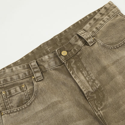 Baggy Brown Distressed Denim Jeans PinkLimes Trending Streetwear