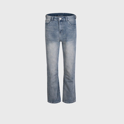 Washed Knee-Cut Jeans Blue PinkLimes Trending Streetwear