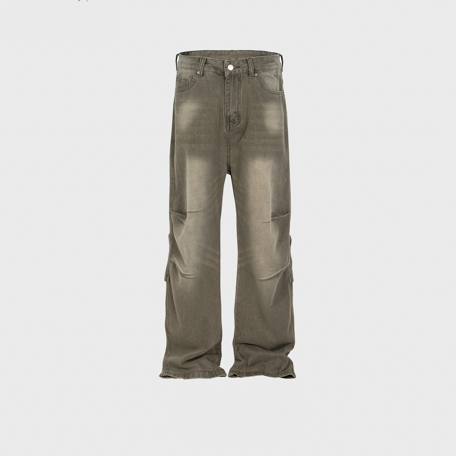 Washed Unisex Pleated Belted Jeans PinkLimes Trending Streetwear