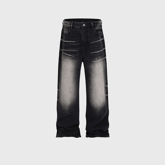 Unisex Laser Textured Loose Jeans PinkLimes Trending Streetwear