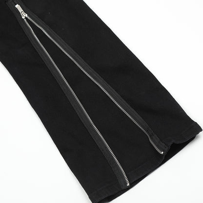 Black Zipper Denim Jeans PinkLimes Trending Streetwear