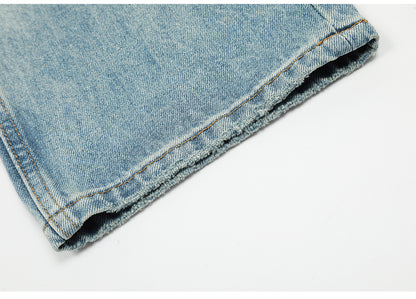 Straight-Leg Ripped Streetwear Jeans PinkLimes Trending Streetwear
