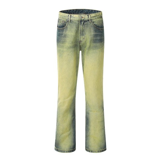 Washed Distressed Jeans Yellow PinkLimes Trending Streetwear