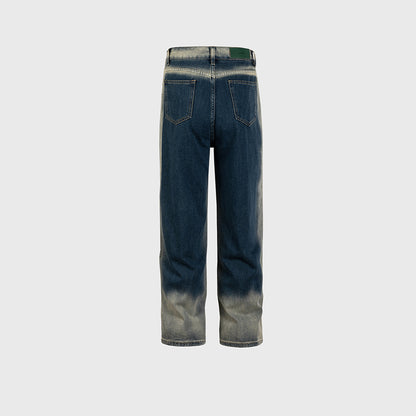 Urban Washed Contrast Gradient Stitching Jeans PinkLimes Trending Streetwear