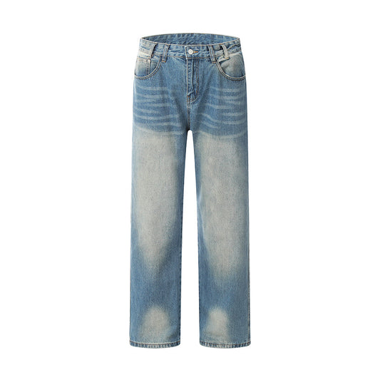 Loose Distressed Jeans Blue PinkLimes Trending Streetwear