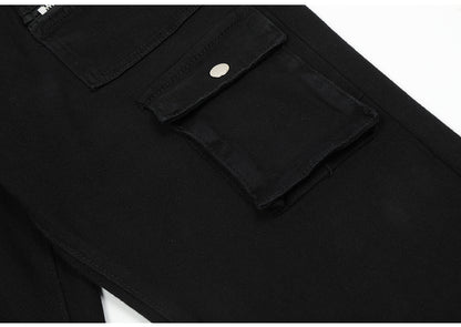 Black Zipper Denim Jeans PinkLimes Trending Streetwear