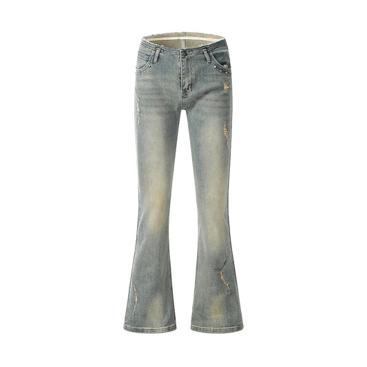 Vintage Flare Jeans Gray PinkLimes Trending Streetwear