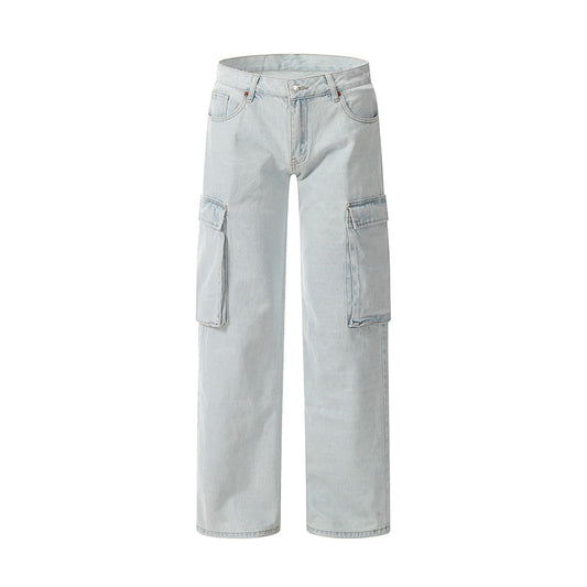 Baggy Light Blue Distressed Denim Jeans Light Blue PinkLimes Trending Streetwear