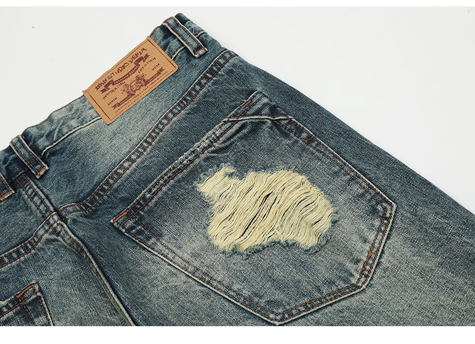 Ripped Blue Streetwear Jeans PinkLimes Trending Streetwear