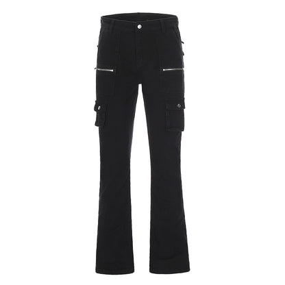 Black Zipper Denim Jeans Black PinkLimes Trending Streetwear