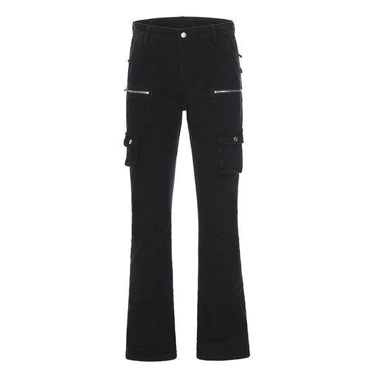 Black Zipper Denim Jeans Black PinkLimes Trending Streetwear
