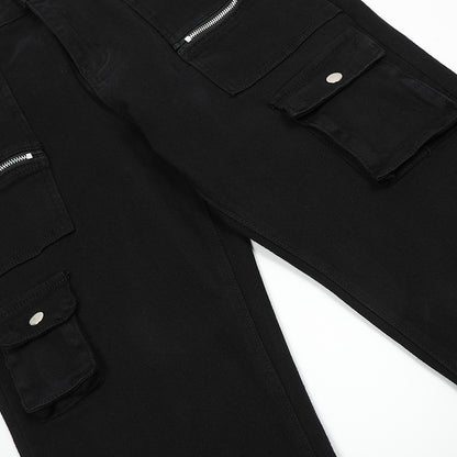Black Zipper Denim Jeans PinkLimes Trending Streetwear