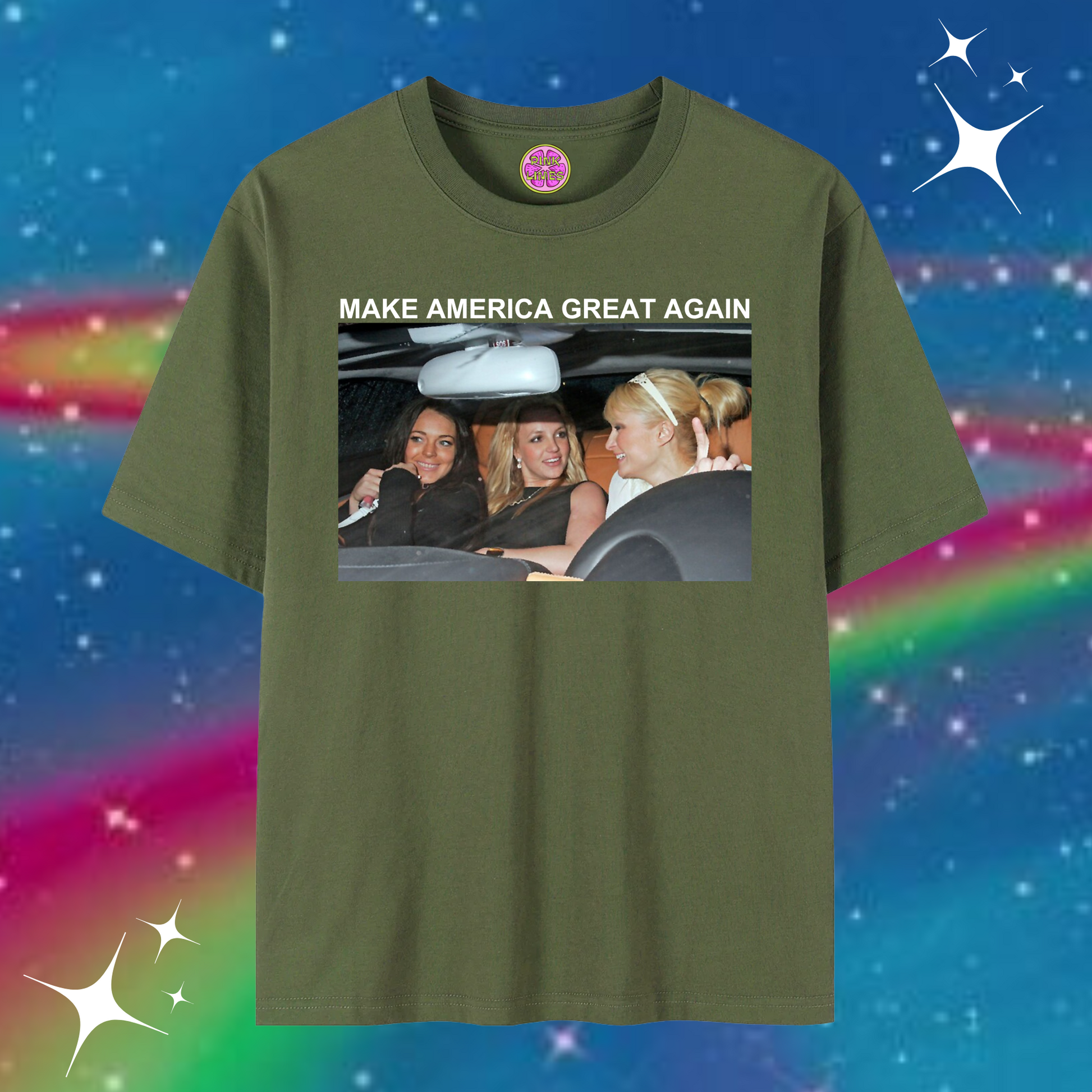 Make America Great Again Baggy Tee Army Green Shirts & Tops PinkLimes Trending Streetwear