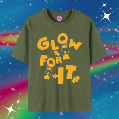 Glow For It Baggy Tee Army Green Shirts & Tops PinkLimes Trending Streetwear