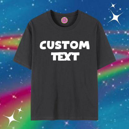 Custom Text Baggy Tee Black Shirts & Tops PinkLimes Trending Streetwear
