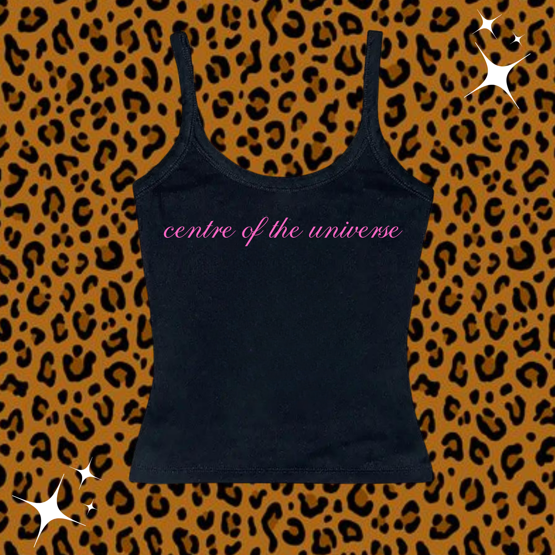 Centre Of The Universe Camisole Top Black Shirts & Tops PinkLimes Trending Streetwear