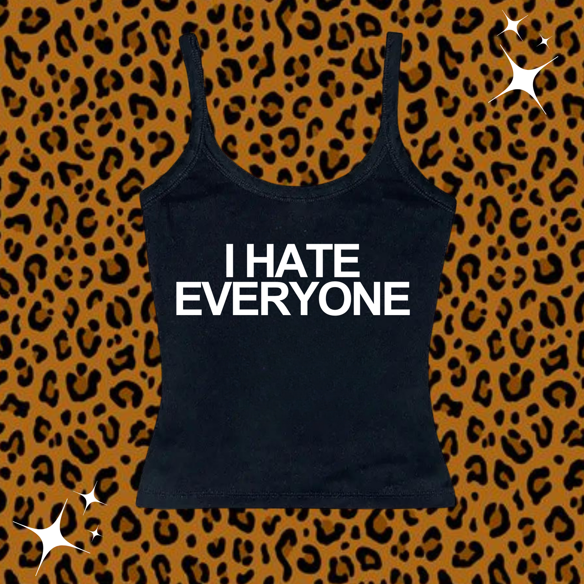I Hate Everyone Camisole Top Black Shirts & Tops PinkLimes Trending Streetwear