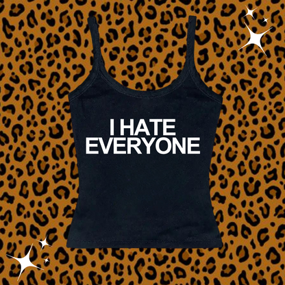 I Hate Everyone Camisole Top Black Shirts & Tops PinkLimes Trending Streetwear