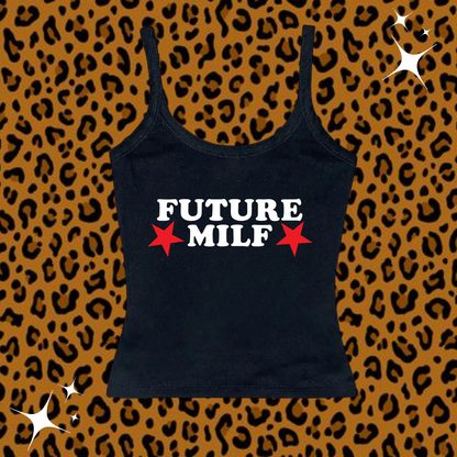 Future Milf Camisole Top Black Shirts & Tops PinkLimes Trending Streetwear