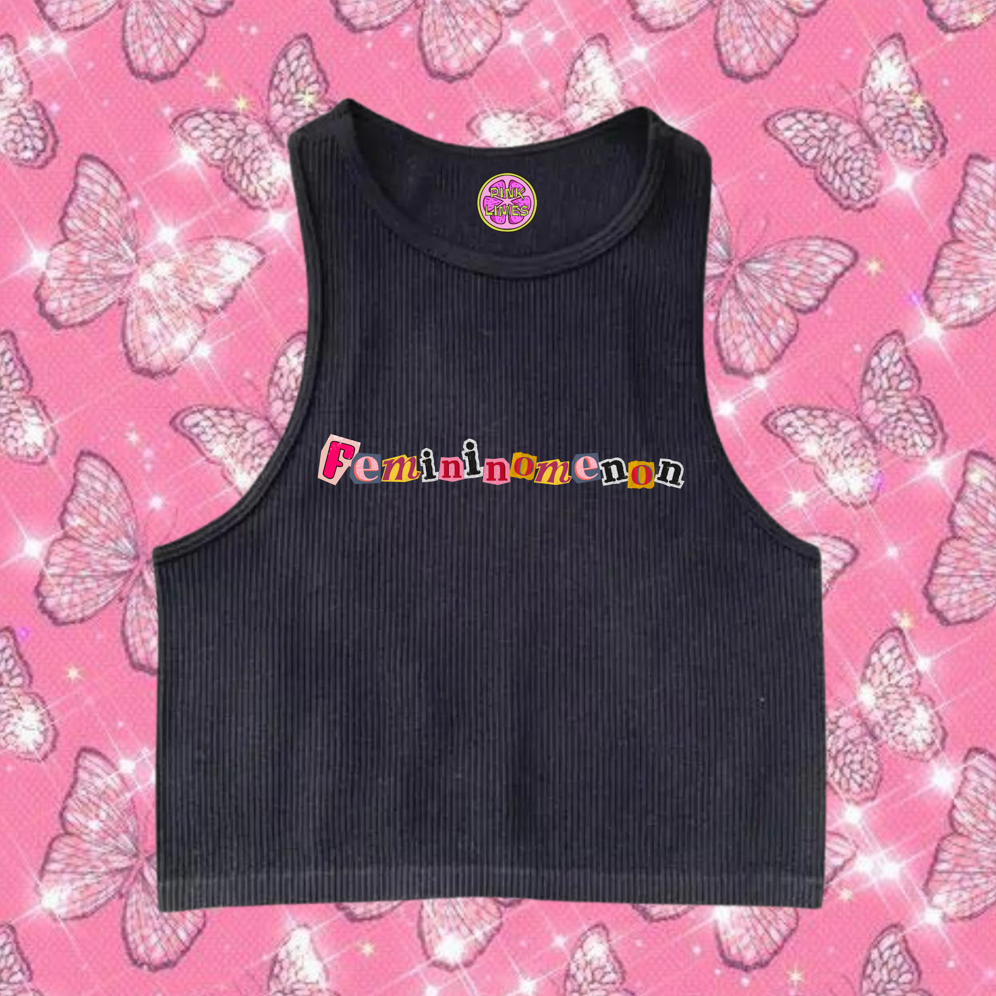 Femininomenon Crop Tank Top Black Shirts & Tops PinkLimes Trending Streetwear