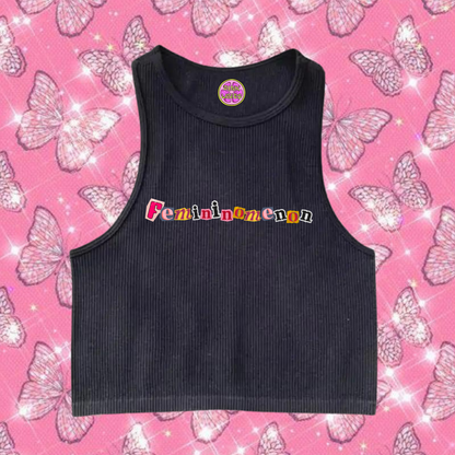 Femininomenon Crop Tank Top Black Shirts & Tops PinkLimes Trending Streetwear