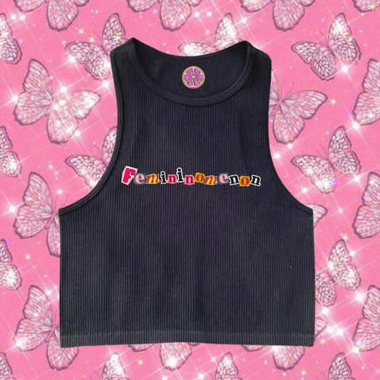 Femininomenon Crop Tank Top Black Shirts & Tops PinkLimes Trending Streetwear
