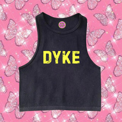 Dyke Crop Tank Top Black Shirts & Tops PinkLimes Trending Streetwear