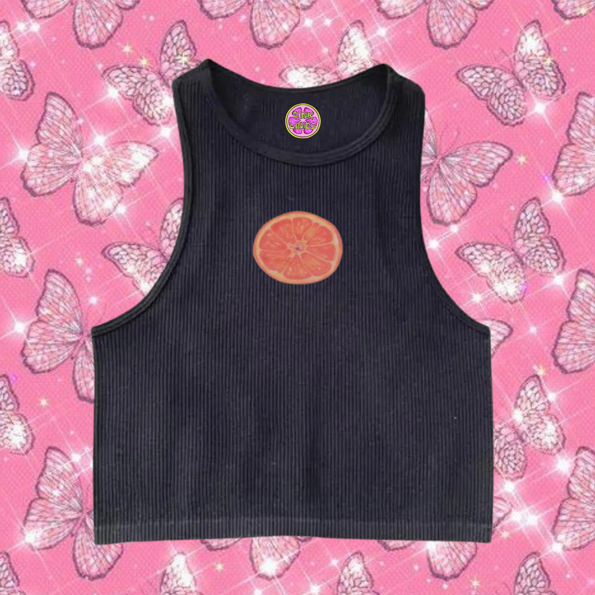 Lime Tank Top Black Shirts & Tops PinkLimes Trending Streetwear