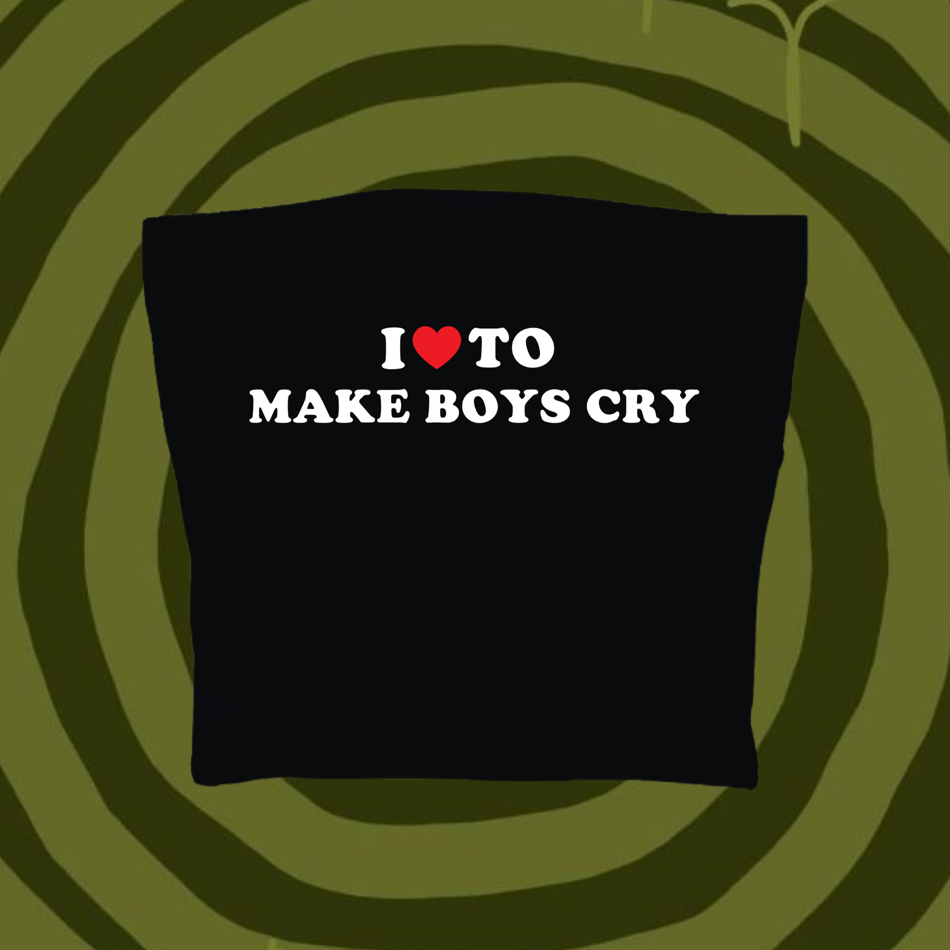I Love To Make Boys Cry Tube Top Black Shirts & Tops PinkLimes Trending Streetwear