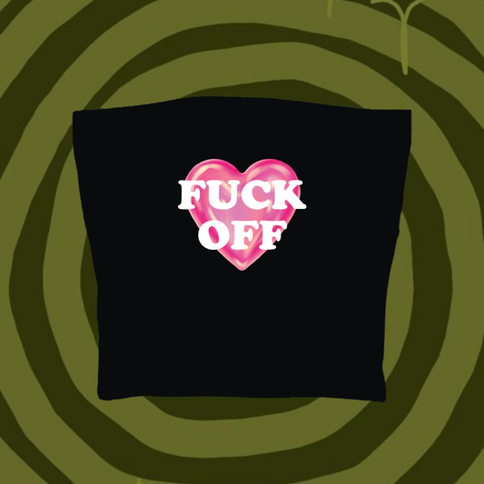 F*ck Off Tube Top Black Shirts & Tops PinkLimes Trending Streetwear