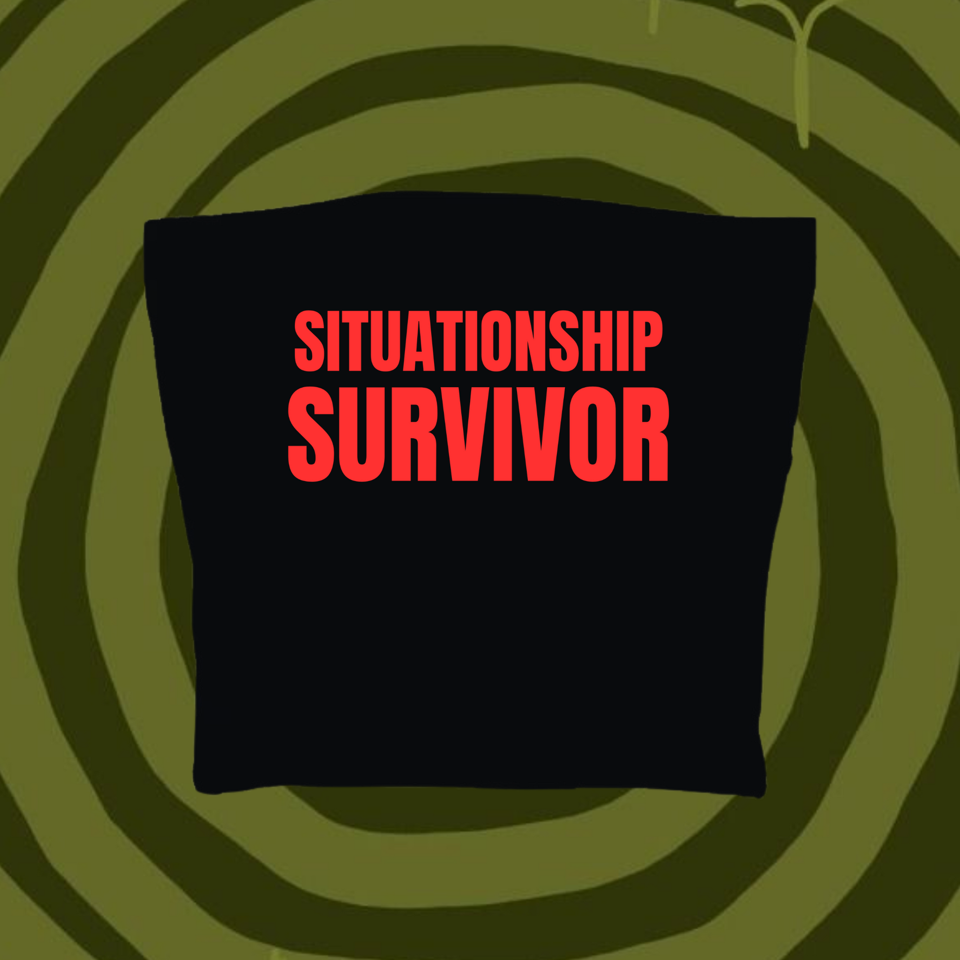 Situationship Survivor Tube Top Black Shirts & Tops PinkLimes Trending Streetwear