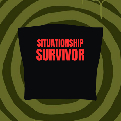 Situationship Survivor Tube Top Black Shirts & Tops PinkLimes Trending Streetwear