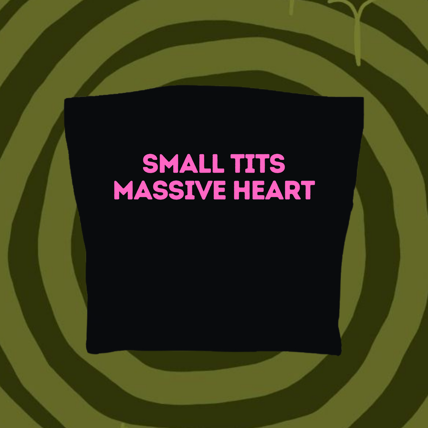 Small Tits Massive Heart Tube Top Black Shirts & Tops PinkLimes Trending Streetwear